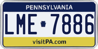 PA license plate LME7886