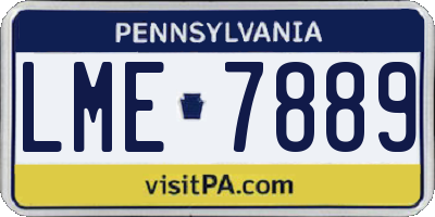PA license plate LME7889
