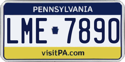 PA license plate LME7890