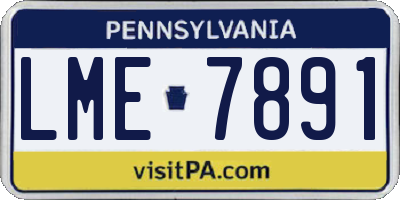 PA license plate LME7891