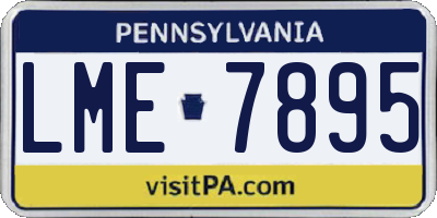 PA license plate LME7895
