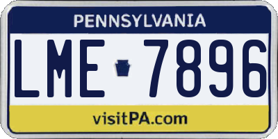 PA license plate LME7896