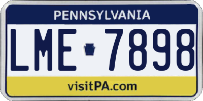 PA license plate LME7898