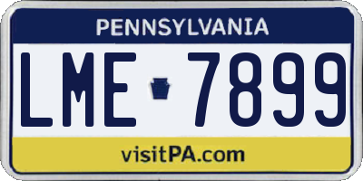 PA license plate LME7899