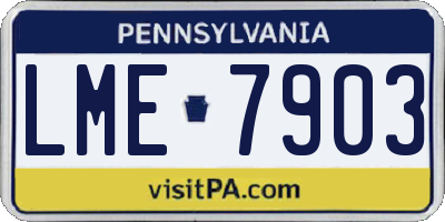 PA license plate LME7903
