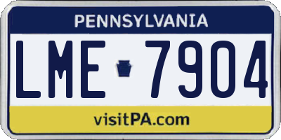 PA license plate LME7904
