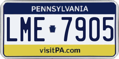 PA license plate LME7905