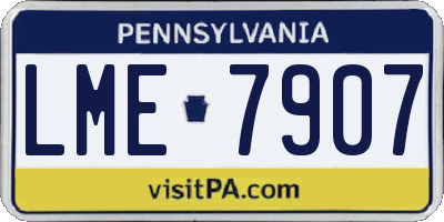 PA license plate LME7907