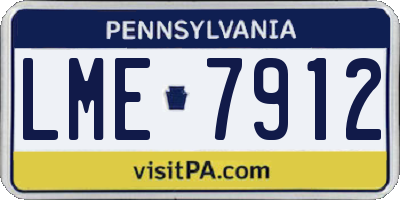 PA license plate LME7912