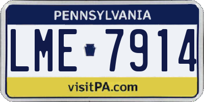 PA license plate LME7914