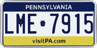PA license plate LME7915