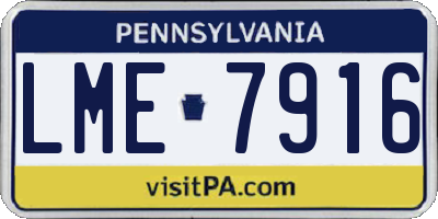 PA license plate LME7916