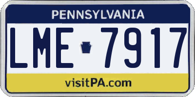 PA license plate LME7917