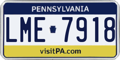 PA license plate LME7918