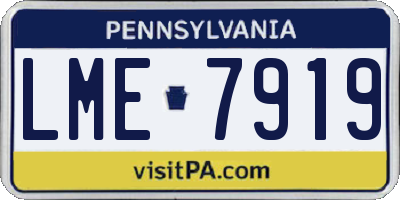PA license plate LME7919
