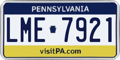 PA license plate LME7921