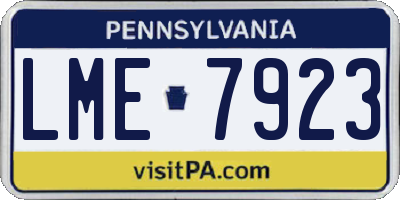 PA license plate LME7923