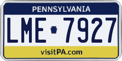 PA license plate LME7927