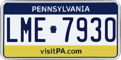 PA license plate LME7930