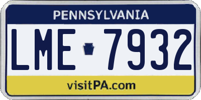 PA license plate LME7932