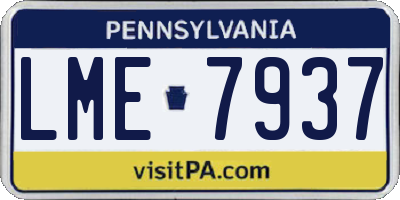 PA license plate LME7937