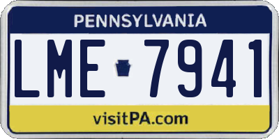 PA license plate LME7941