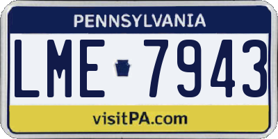 PA license plate LME7943