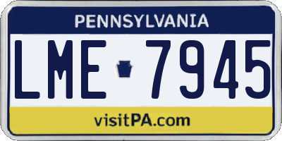 PA license plate LME7945