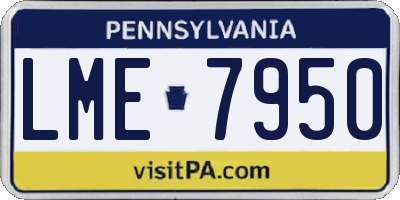 PA license plate LME7950