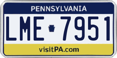 PA license plate LME7951