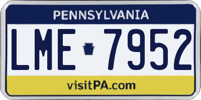 PA license plate LME7952
