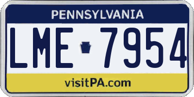 PA license plate LME7954