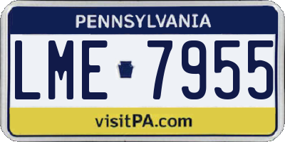 PA license plate LME7955