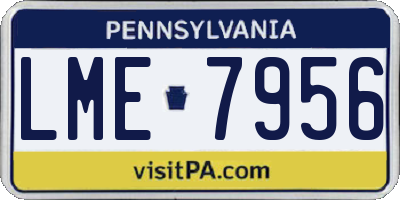 PA license plate LME7956