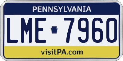 PA license plate LME7960
