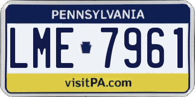 PA license plate LME7961