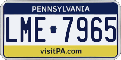 PA license plate LME7965