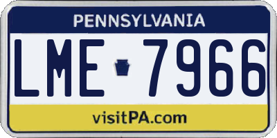 PA license plate LME7966