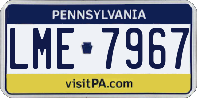 PA license plate LME7967