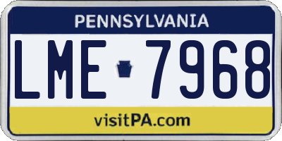 PA license plate LME7968