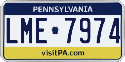 PA license plate LME7974