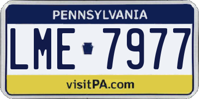 PA license plate LME7977