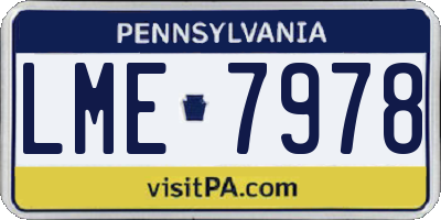 PA license plate LME7978