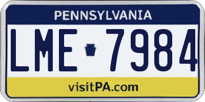 PA license plate LME7984