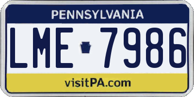 PA license plate LME7986