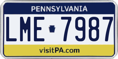 PA license plate LME7987