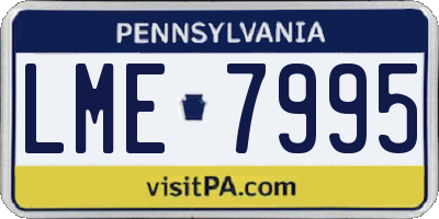 PA license plate LME7995