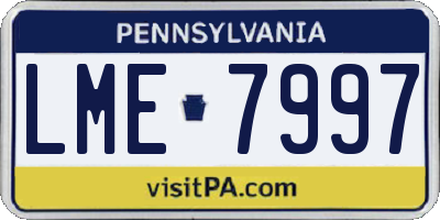 PA license plate LME7997