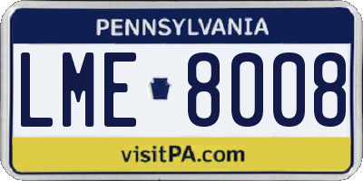 PA license plate LME8008