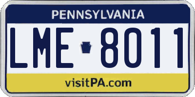 PA license plate LME8011